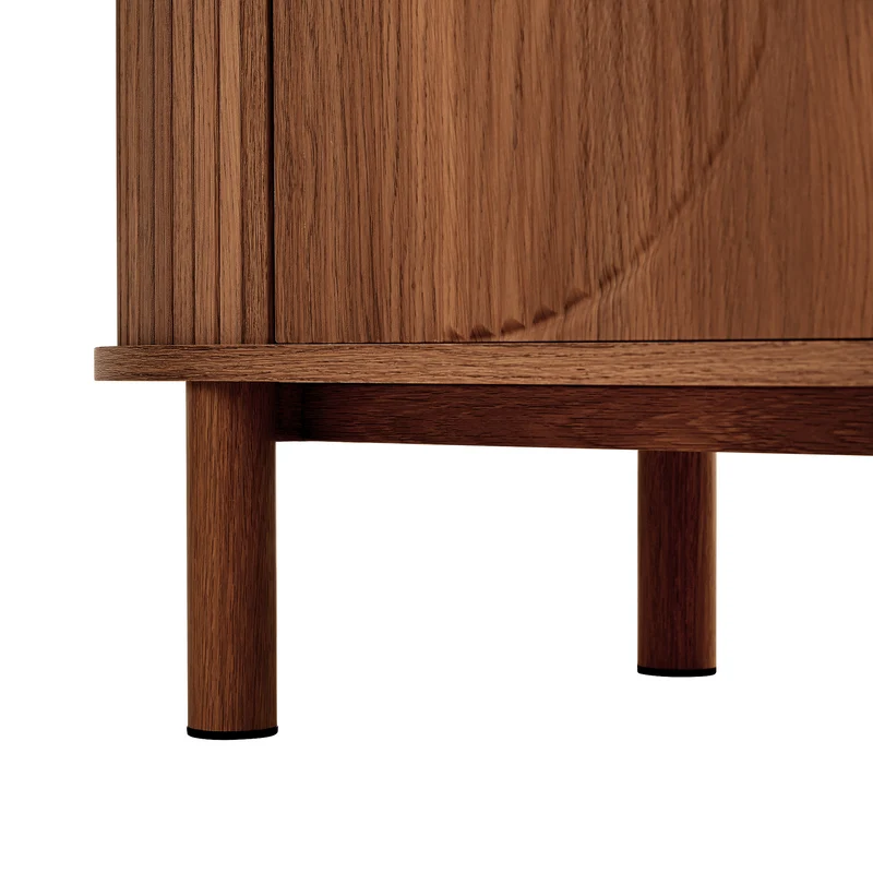 Meuble TV style vintage effet noyer 2 portes 1 tiroir en rotin, 175x36x51cm ETHEREALIRE