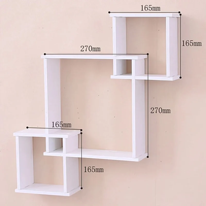 Etagère murale carrée blanche imbriquée par 3