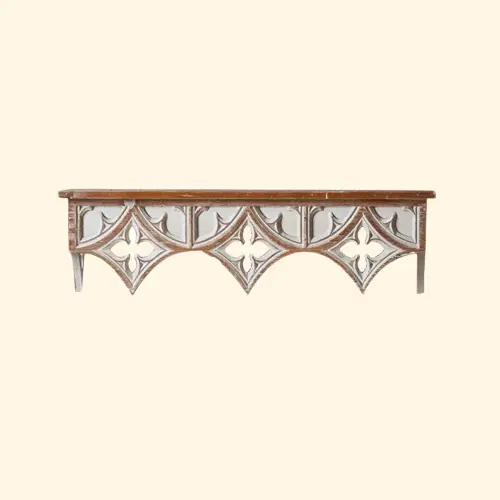 Etagère murale baroque en bois bicolore