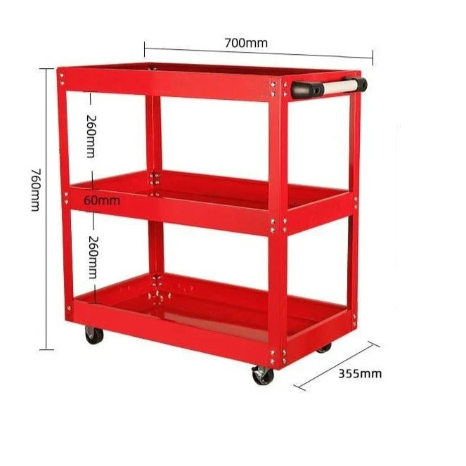 Etagère garage à roulettes en métal 3 niveaux