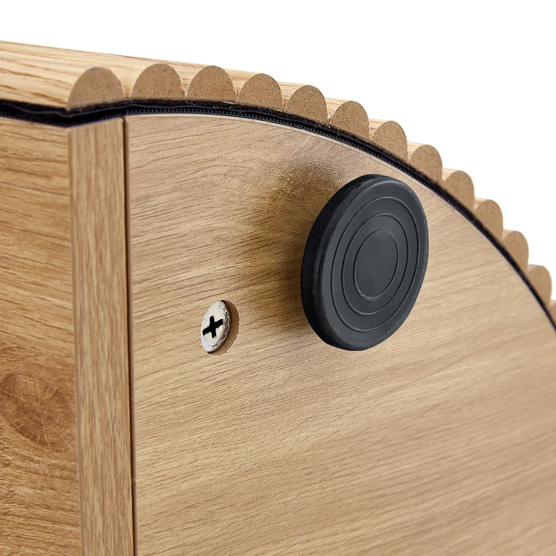 Table basse ovale en chêne clair avec grand tiroir et rainures flûtées verticales 105x 54x38cm MINIMALISTCURTAINART