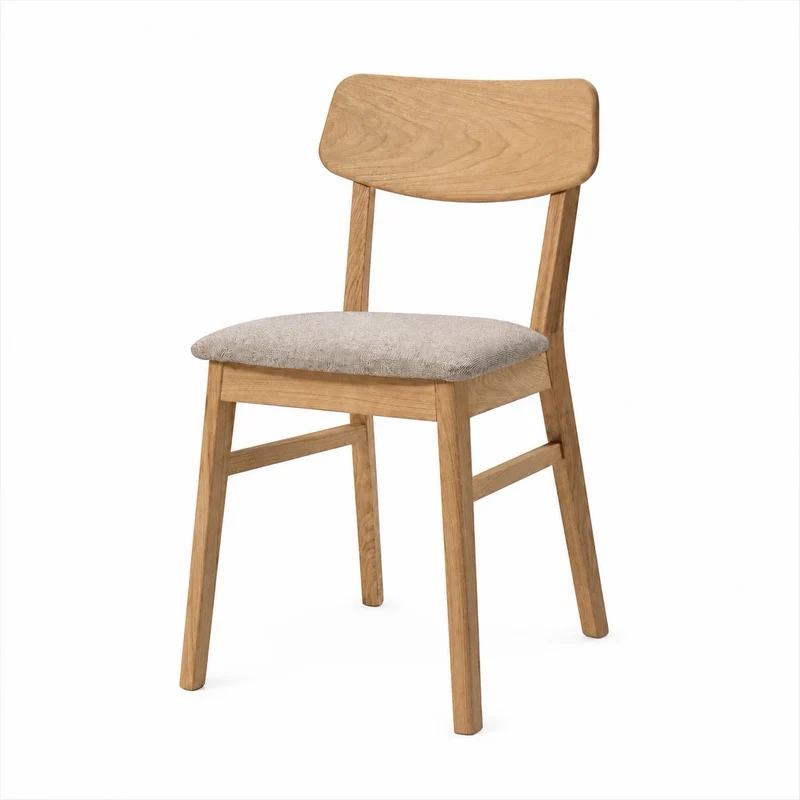 Lot de 2 ou 4 chaises de salle à manger Vilna, structure en chêne massif, rembourrées | VESKOR