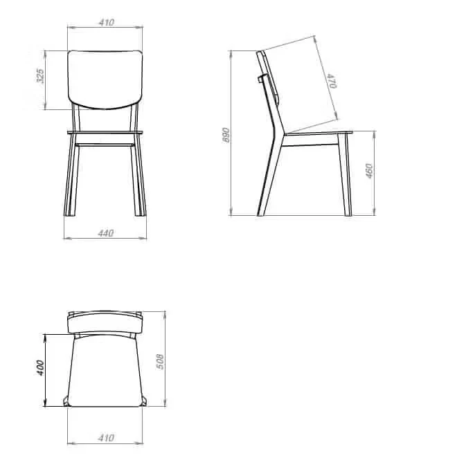 Lot de 2 ou 4 chaises de salle à manger Tallin, structure en chêne massif, rembourrées | VESKOR