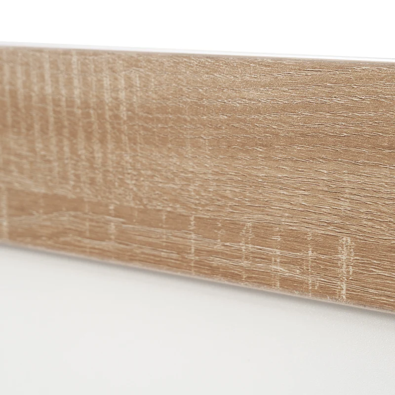 Lit double 160x200 cm bois chêne Sonoma/Blanc avec tête de lit flottante, cadre & sommier inclus, style moderne