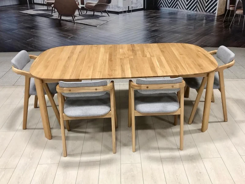 Table de salle à manger ronde à rallonges en chêne massif « Victoria » | NordicStory