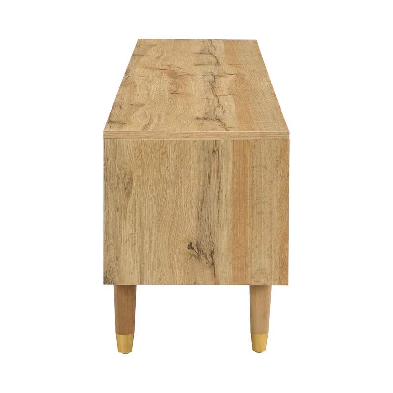 Meuble TV effet bois 4 tiroirs et verre trempé avec LED 178 cm ARMOIREFRESH