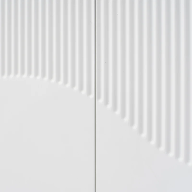 Buffet blanc design vague 4 portes pieds en métal noir 160x35x100cm ALUMINUMBASKET