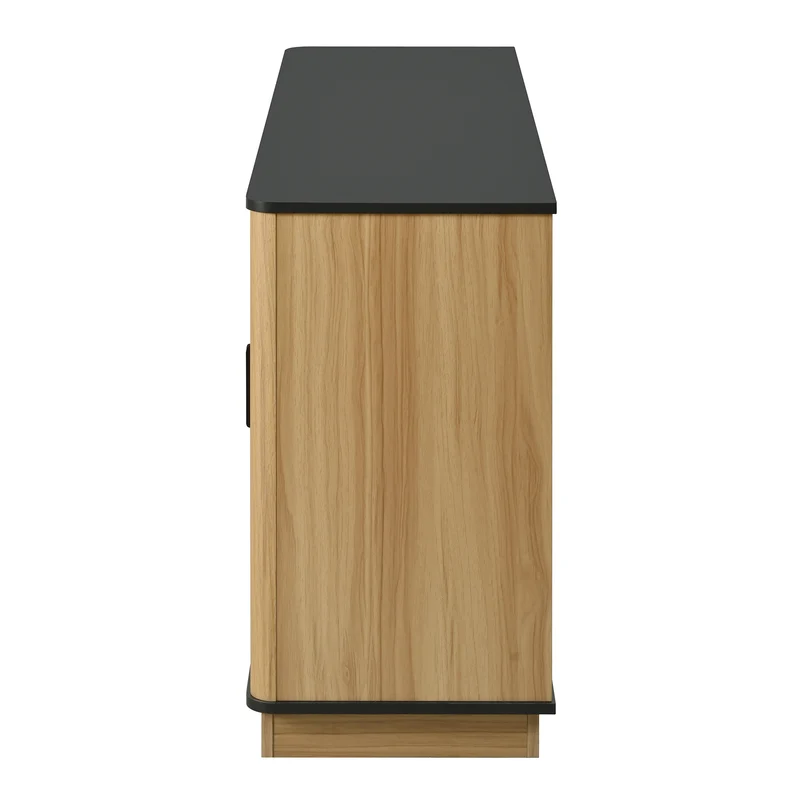 Buffet effet bois 4 portes au design contemporain et cannage bois 139x40x75cm CLASSICARMOIREHOME