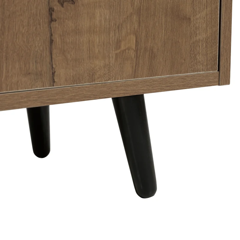 Meuble à chaussures effet bois naturel, 4 portes, banc tissu gris 120x34x82cm ARMOIREAIR