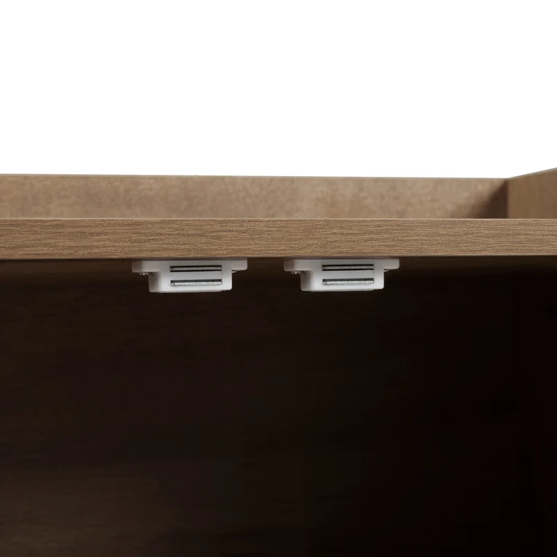 Meuble à chaussures effet bois naturel, 4 portes, banc tissu gris 120x34x82cm ARMOIREAIR