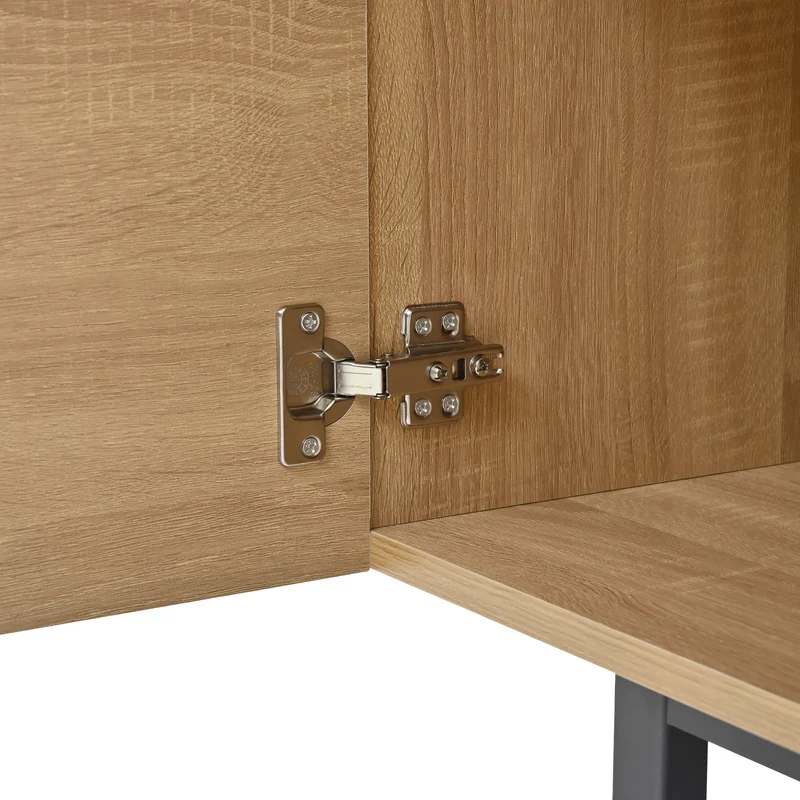 Meuble TV scandinave effet bois naturel relief 3D 180x38x51,5cm NIMBUSIRE