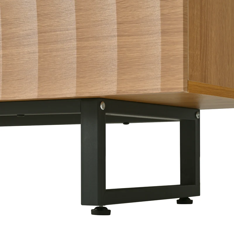Meuble TV scandinave effet bois naturel relief 3D 180x38x51,5cm NIMBUSIRE