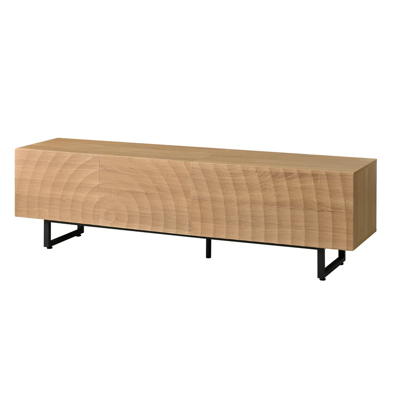 Meuble TV scandinave effet bois naturel relief 3D 180x38x51,5cm NIMBUSIRE