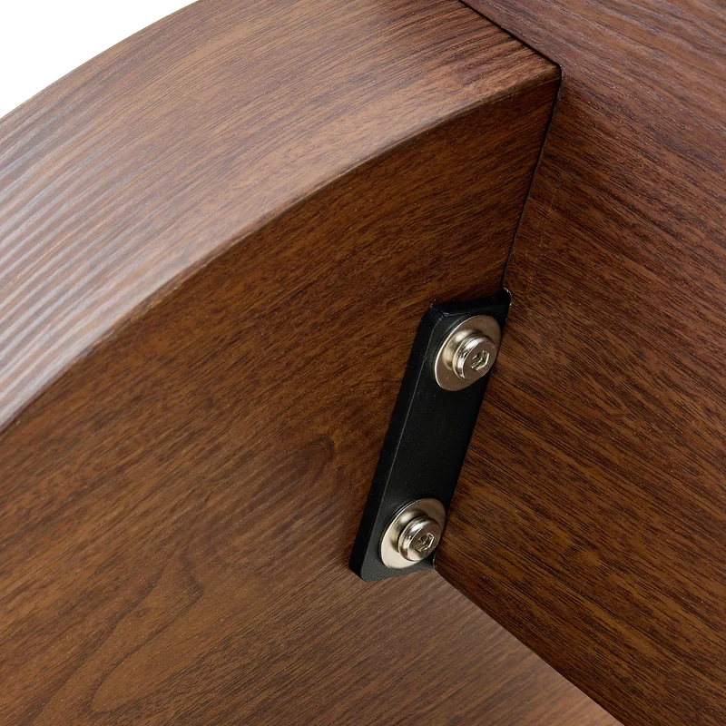 Lot de 2 tables basses modulables ronde effet noyer et verre trempé marron 61/44cm MERIDIANVERTE