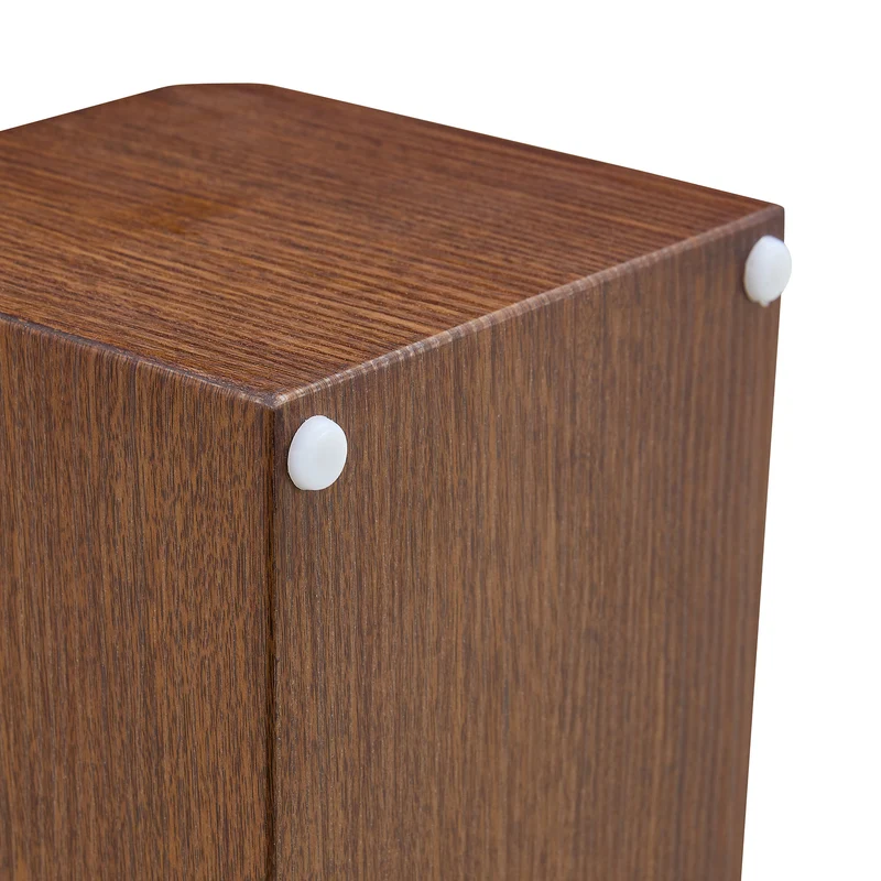 Lot de 2 tables basses modulables ronde effet noyer et verre trempé marron 61/44cm MERIDIANVERTE