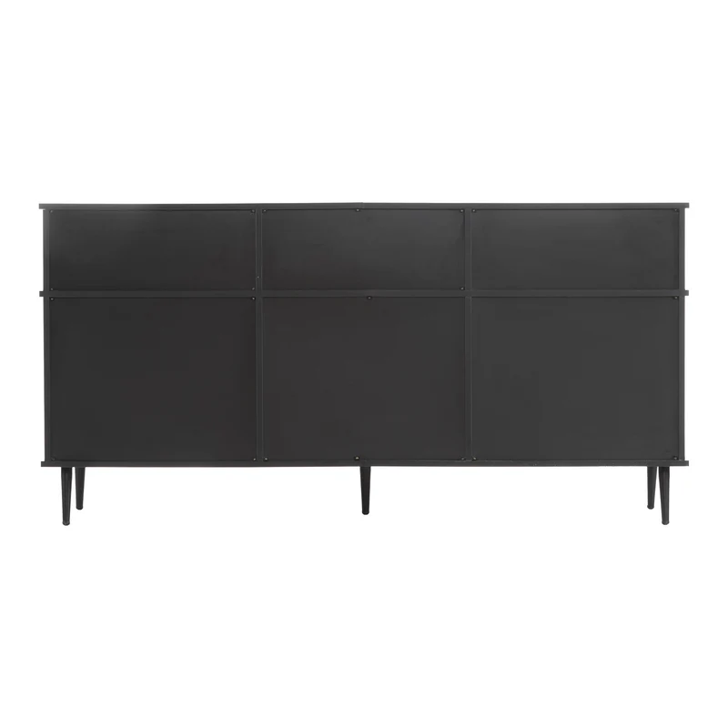 Buffet effet bois chêne avec 4 portes coulissantes et 1 tiroir 160Lx40Px80Hcm BIMPHA