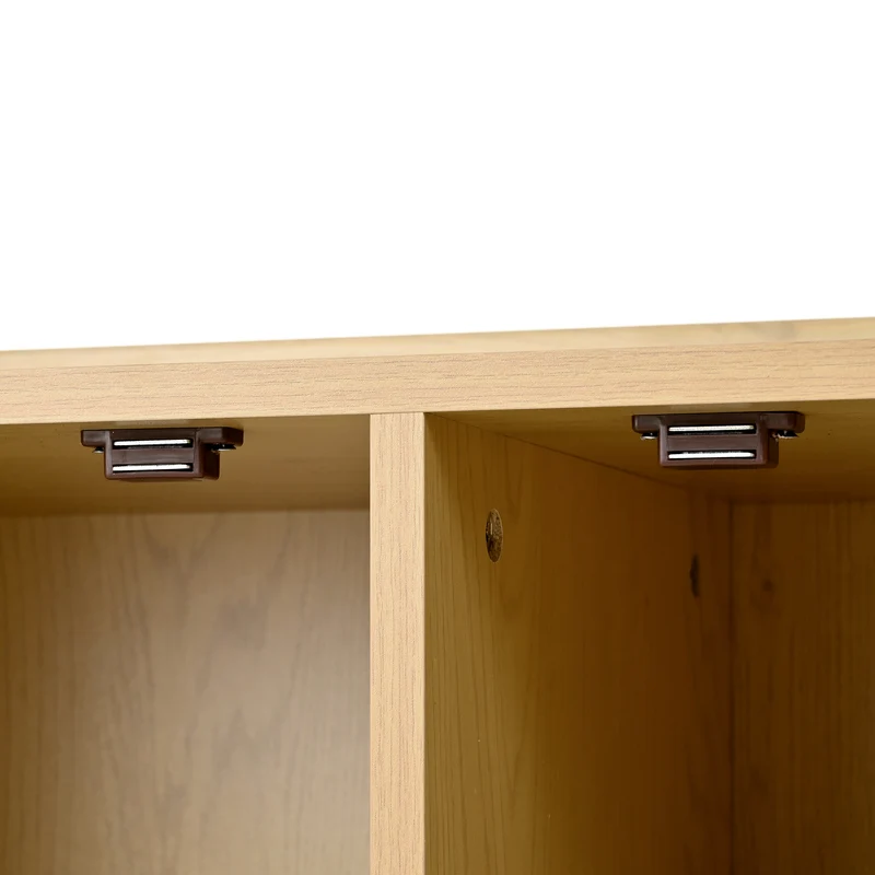 Meuble à chaussures en rotin effet bois 3 portes, 1 tiroir 120x35x106 cm MERIDIANLUME