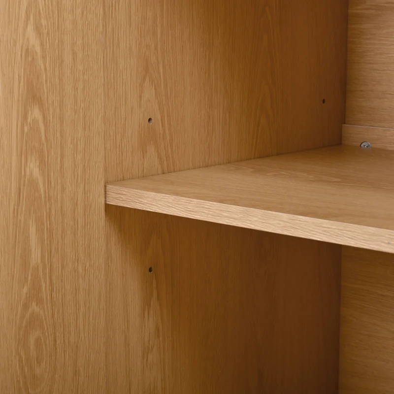 Buffet contemporain effet bois naturel design géométrique 115,5x40x76cm CASCADEXYTE