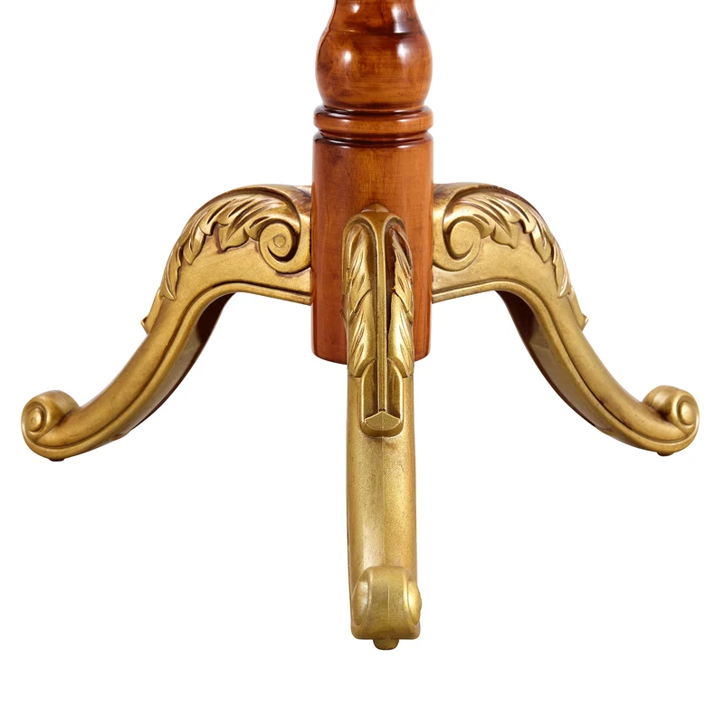 Portemanteau sur pied baroque en bois verni et détails dorés avec panier vide-poche et crochets sculptés MYSTICORA