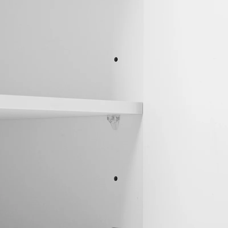 Buffet moderne blanc 2 portes et 2 tiroirs , poignées et pieds dorés 80x35x79,5cm VIVIDARA