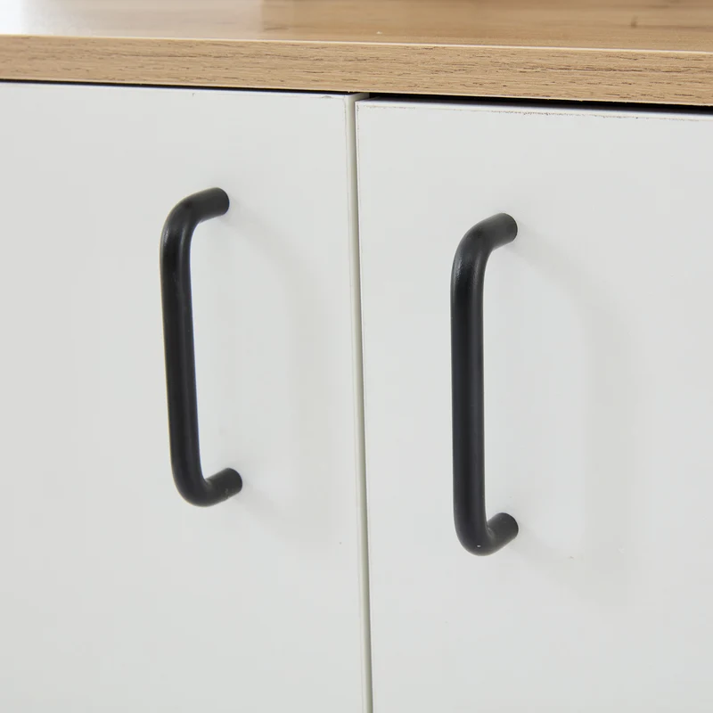 Vestiaire à l'entrée effet bois et blanc rangement étagères et porte-manteau FERNSTONE