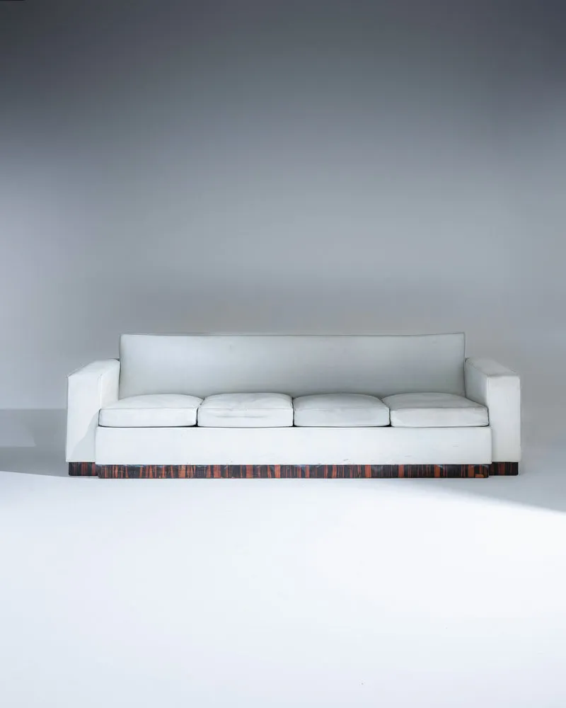 CANAPÉ EN CUIR, JACQUES ADNET, 1930s
