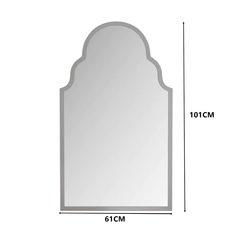 Miroir mural rectangulaire 61x101 cm, cadre en métal argenté, design moderne, idéal pour salle de bain, chambre ou salon IGNIMBDUST