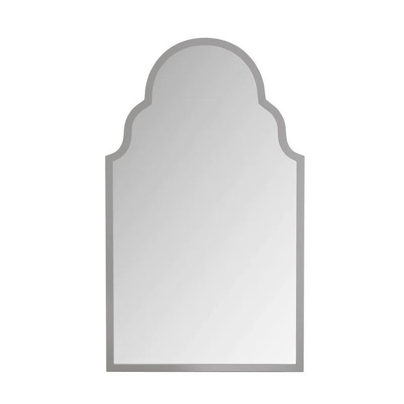 Miroir mural rectangulaire 61x101 cm, cadre en métal argenté, design moderne, idéal pour salle de bain, chambre ou salon IGNIMBDUST