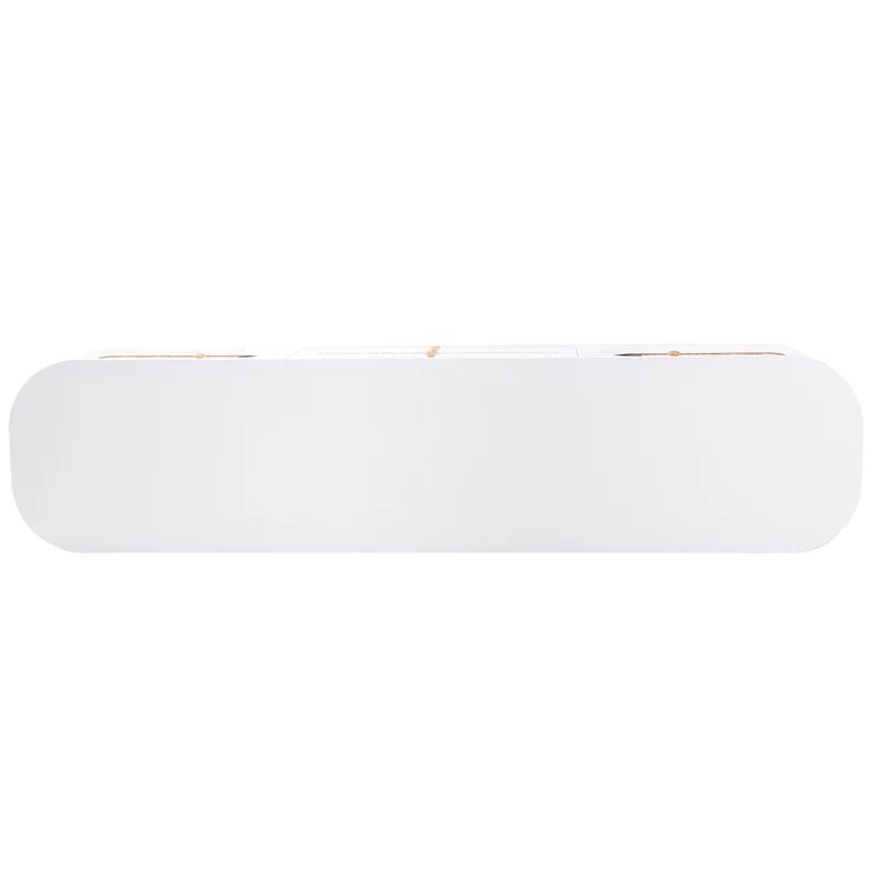 Meuble TV naturelle effet de bois blanc avec portes et tiroirs en rotin KHARQRUIDS