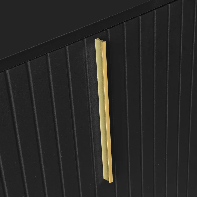 Buffet haut avec 3 portes noir mat motif de forme U H81/B138/T40 CRUUGREN BLACK
