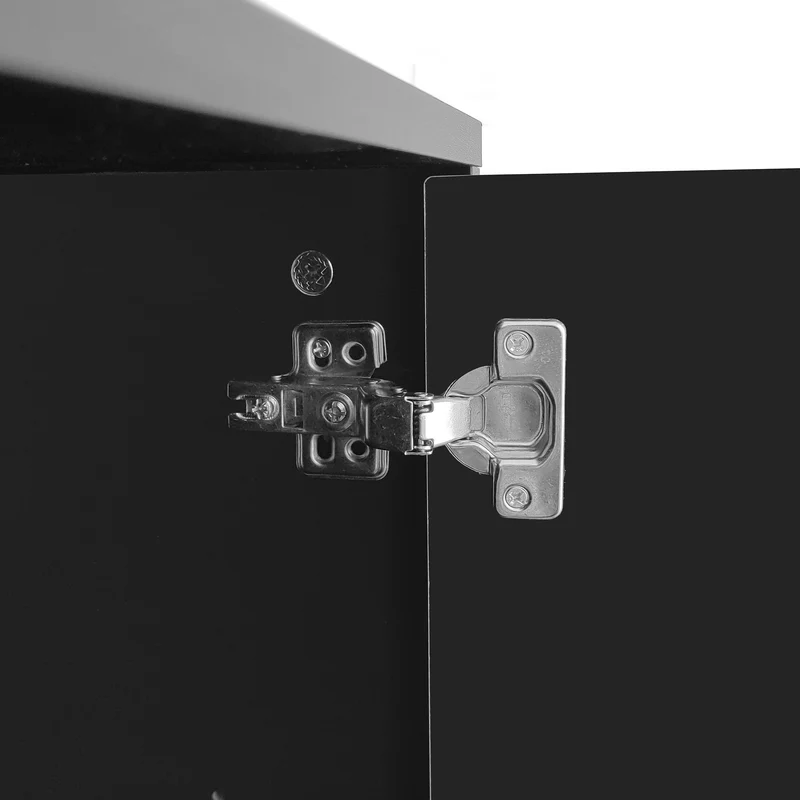Buffet haut avec 3 portes noir mat motif de forme U H81/B138/T40 CRUUGREN BLACK