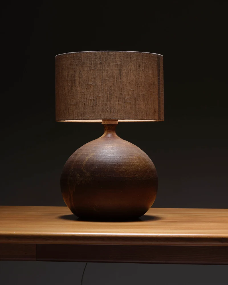 LAMPE BOULE EN GRÈS, 1970s