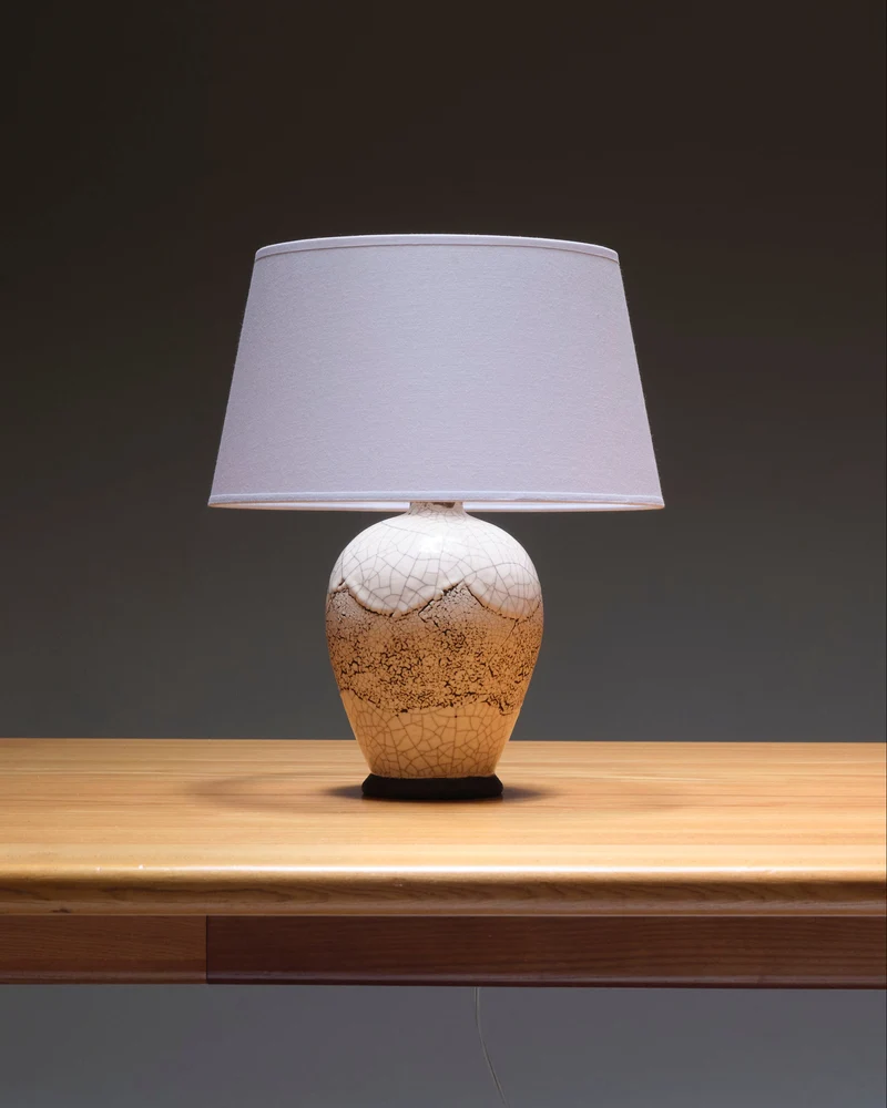 PIED DE LAMPE EN CÉRAMIQUE CRAQUELÉE, 1960s