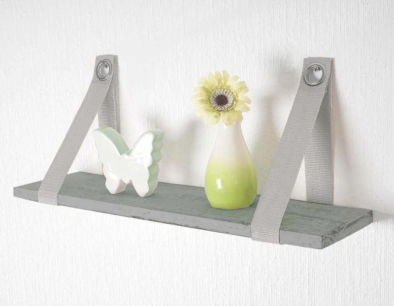 Étagère murale suspendue en bois clair aspect vintage 21x50cm gris 04_0005185