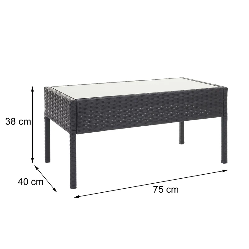 Salon de jardin en polyrotin gris pour balcon jardin terrasse jardin coussins gris foncé 04_0004213