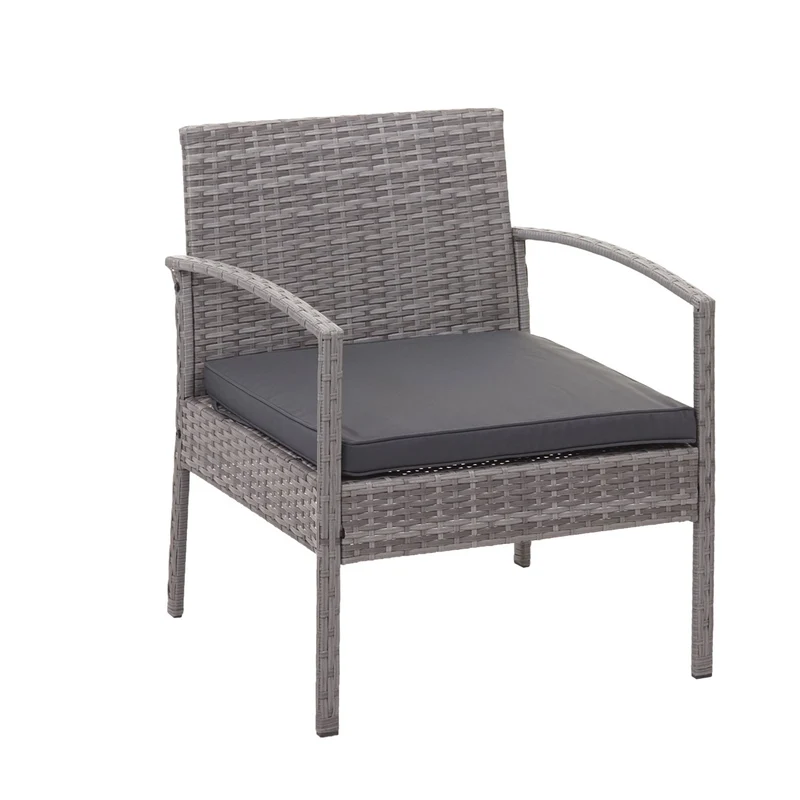 Salon de jardin en polyrotin gris pour balcon jardin terrasse jardin coussins gris foncé 04_0004213