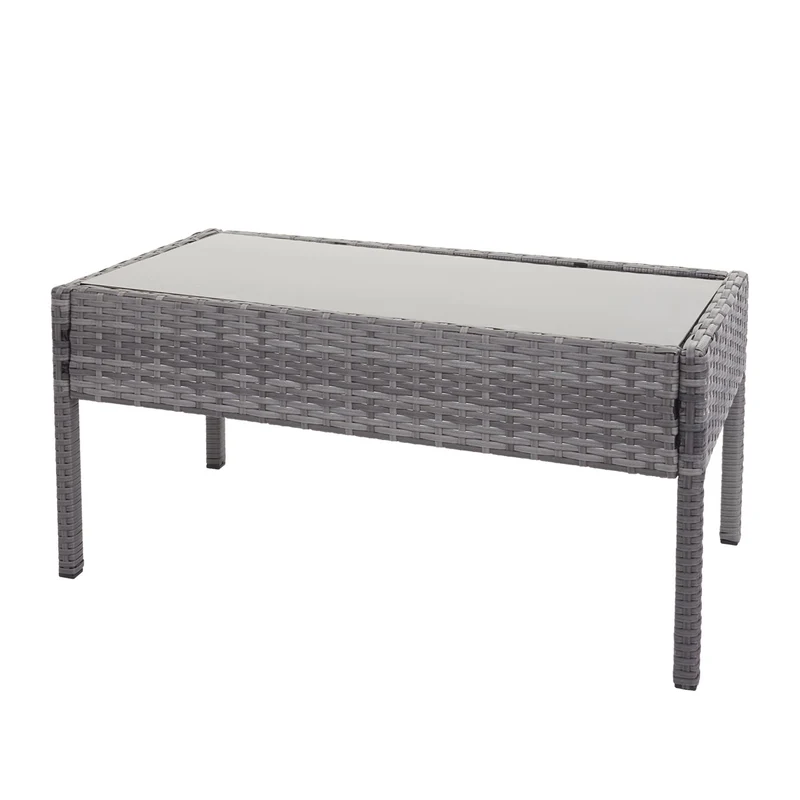 Salon de jardin en polyrotin gris pour balcon jardin terrasse jardin coussins gris foncé 04_0004213