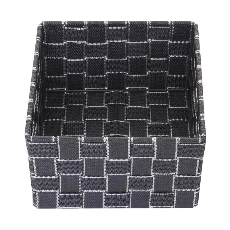 Panier de stockage panier décoration rangement accessoires salle de bain maquillage 12x19x19cm gris foncé 04_0003767
