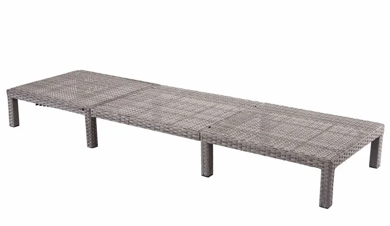 Chaise longue bassique épaisseur 5 cm relax bain de soleil en polyrotin gris coussin gris foncé 04_0004246