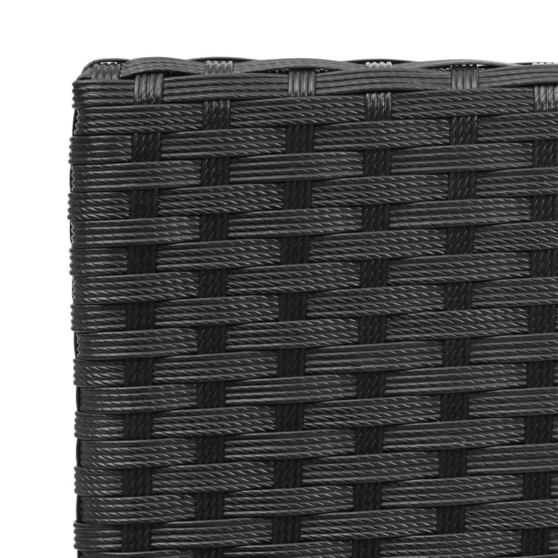 Salon de jardin balcon jardin en polyrotin noir canapé fauteuils table coussin gris foncé 04_0004212