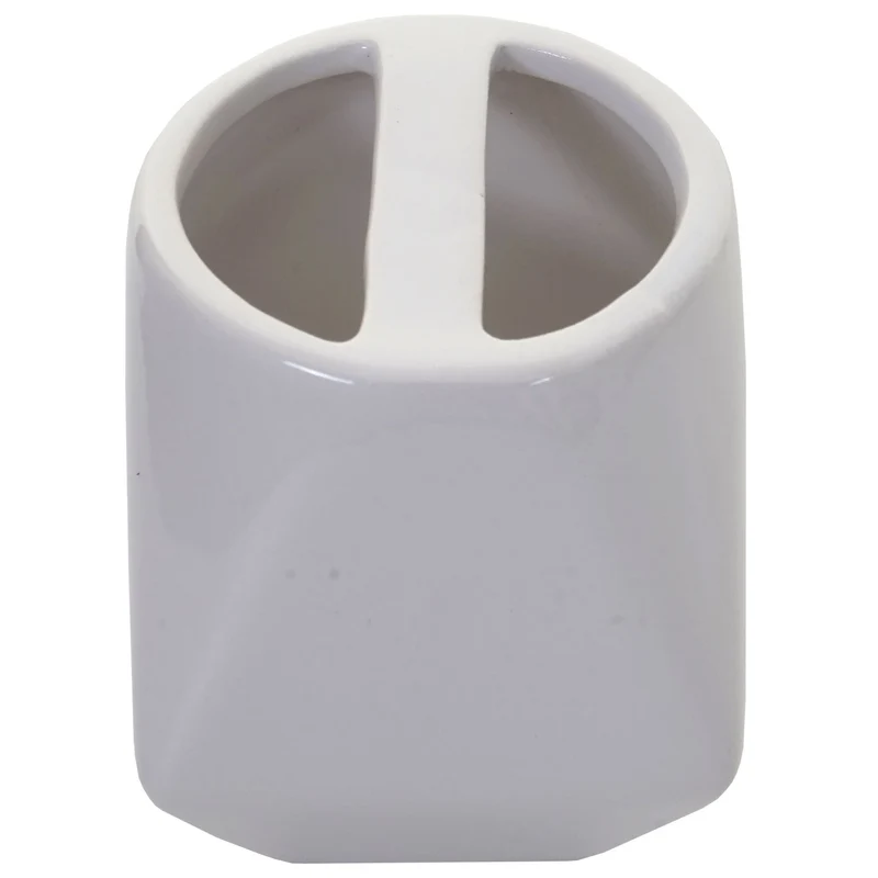 Ensemble d'accessoires de salle de bain 5 pièces porte-brosse WC porte-brosse à dents en céramique blanc 04_0004839