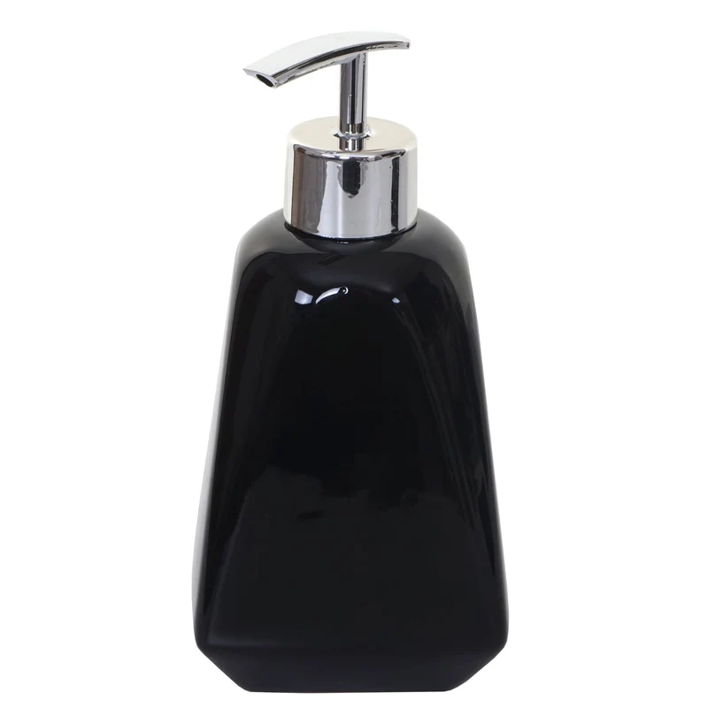 Ensemble d'accessoires de salle de bain 5 pièces porte-brosse WC porte-brosse à dents en céramique noir 04_0003022