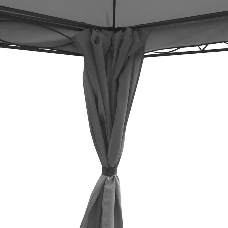 Pergola pavillon gazebo de jardin cadre stable de 7cm avec paroi latérale + moustiquaire gris 4x3m 04_0004090