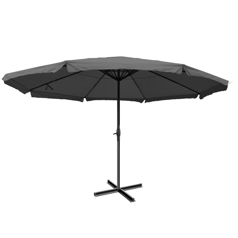 Parasol pour jardin terrasse Ø 5m polyester alu 28kg anthracite sans pieds de parasol 04_0003869