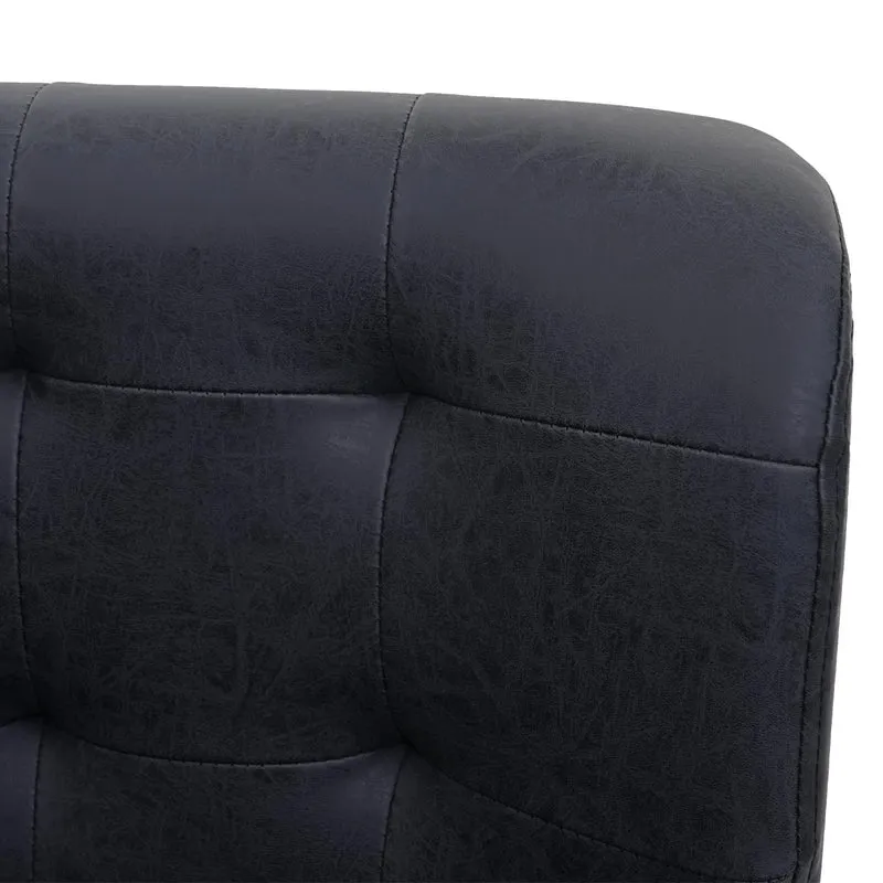 Fauteuil chaise de bureau salle à mager pivotante hauteur réglable synthétique gris foncé pied métal noir 04_0001862