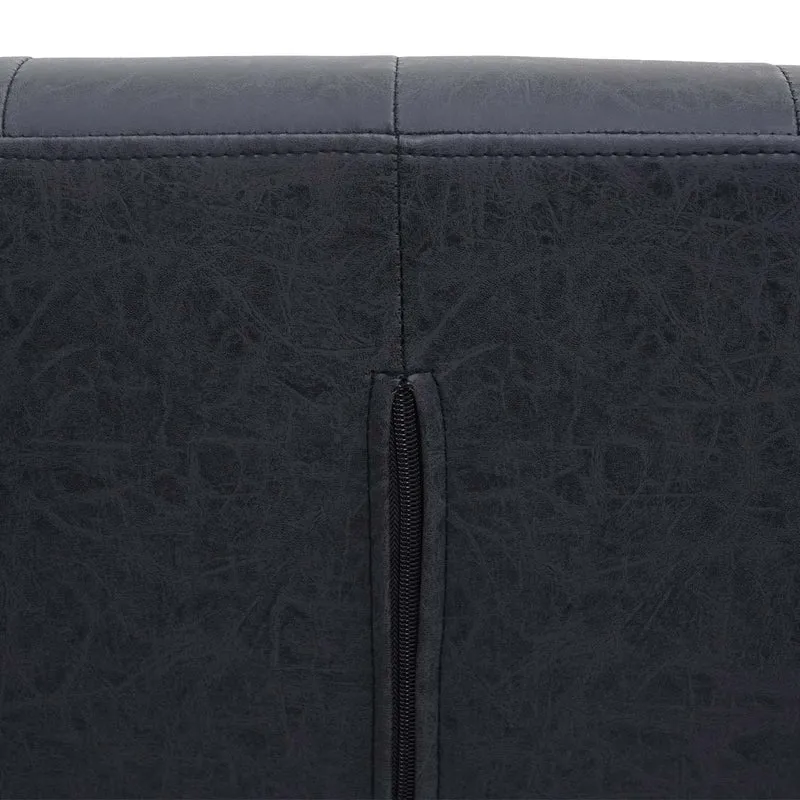 Fauteuil chaise de bureau salle à mager pivotante hauteur réglable synthétique gris foncé pied métal noir 04_0001862