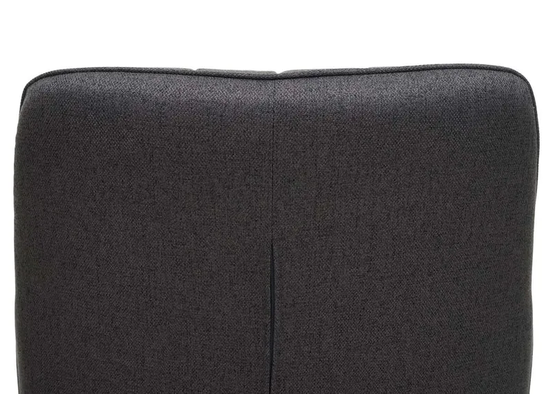 Chaise de salle à manger fauteuil de bureau en tissu gris-brun en acier design rétro 04_0002278