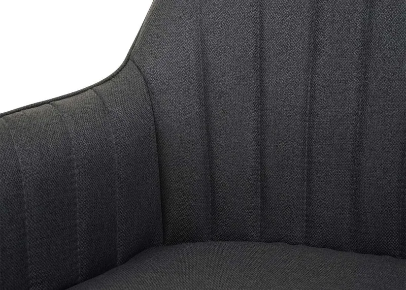 Chaise de salle à manger fauteuil de bureau en tissu gris foncé en acier design rétro 04_0002277
