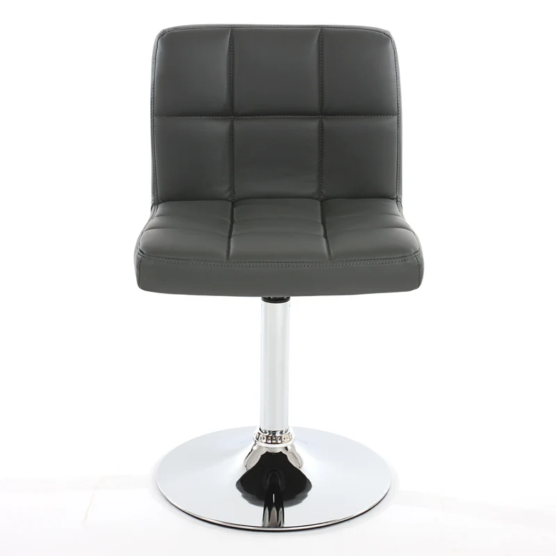 Chaise de salle à manger cuisine bureau sans roulettes synthétique gris pied chromé 04_0002300