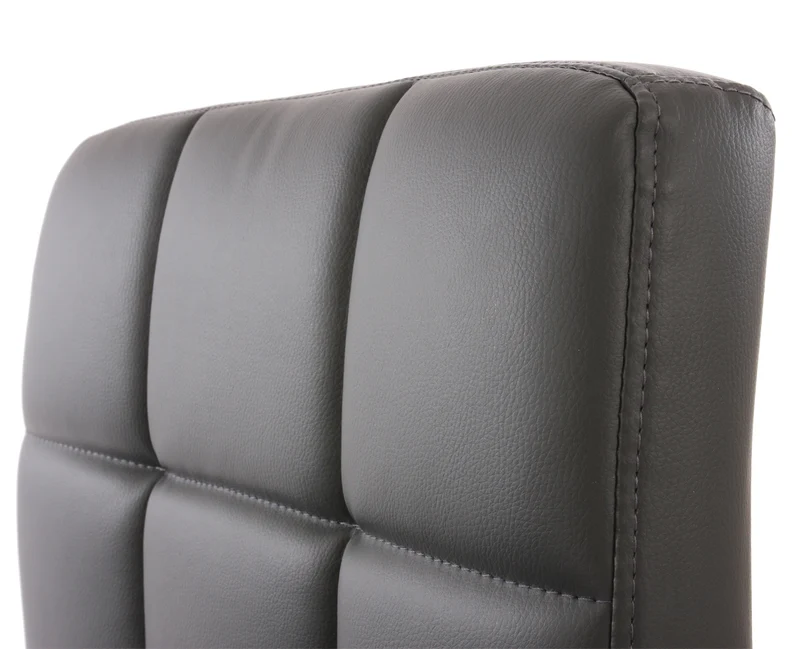 Chaise de salle à manger cuisine bureau sans roulettes synthétique gris pied chromé 04_0002300
